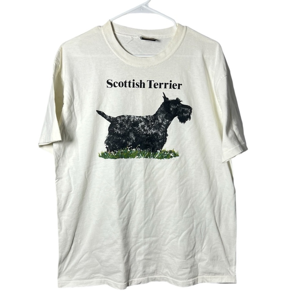 Vintage 90s Scottish Terrier Touch of Gold by Spring Ford Graphic Tee Large
